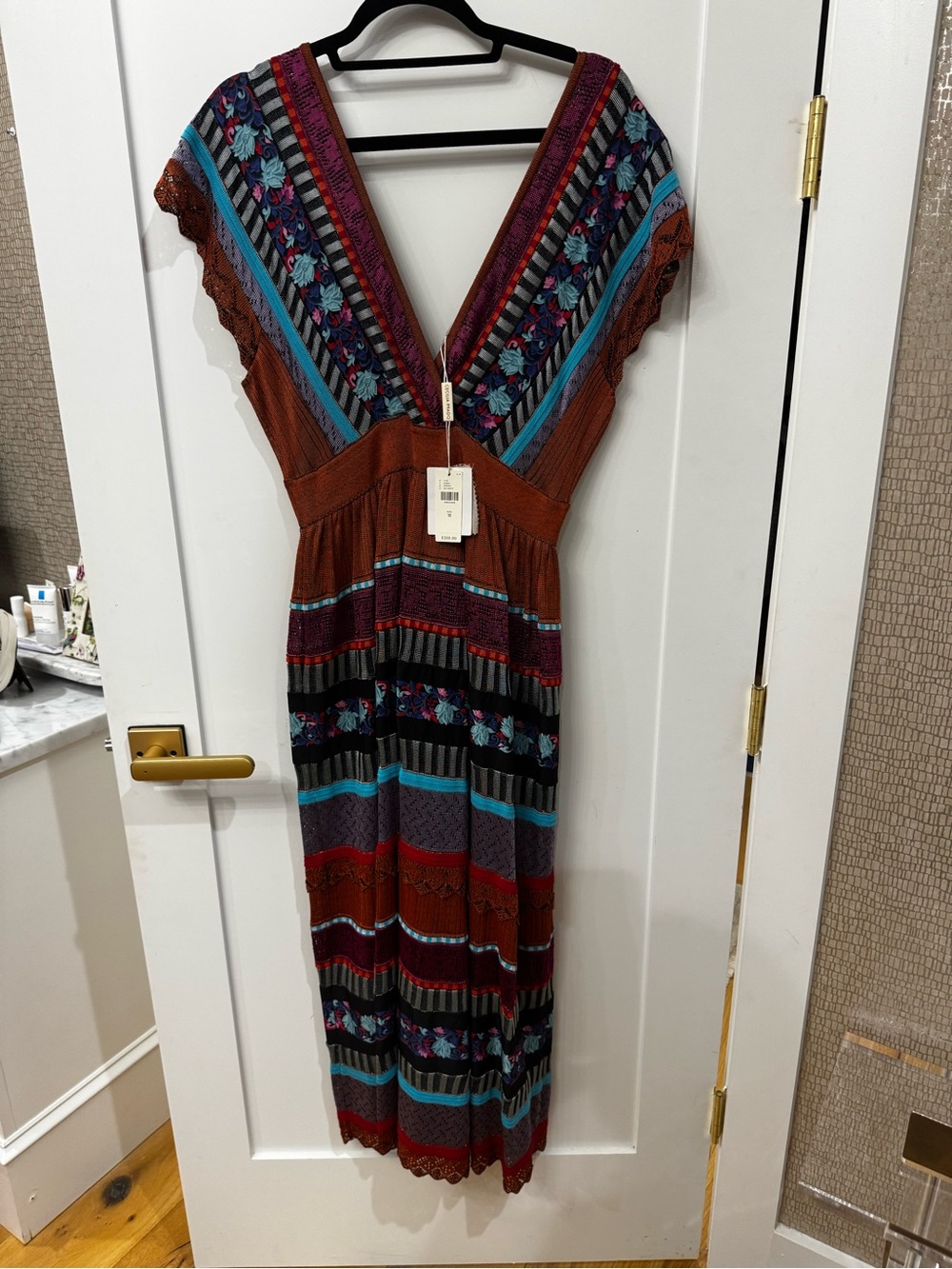 Cecilia Prado Dress with Teal & Burgundy Accents